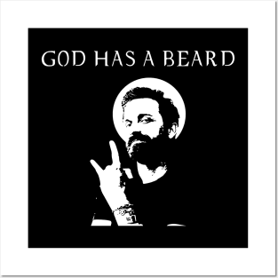 God has a beard Posters and Art